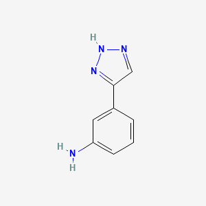 molecular formula C8H8N4 B3388514 3-(2H-1,2,3-triazol-4-yl)aniline CAS No. 876343-39-4
