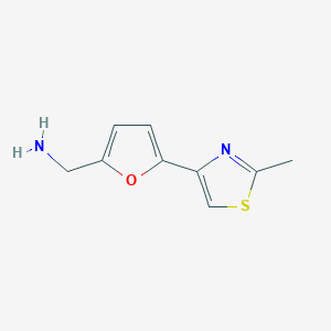 molecular formula C9H10N2OS B3388528 [5-(2-Methyl-1,3-thiazol-4-yl)furan-2-yl]methanamine CAS No. 878465-91-9
