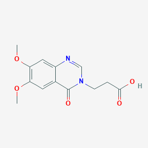 molecular formula C13H14N2O5 B3388552 3-(6,7-dimethoxy-4-oxoquinazolin-3(4H)-yl)propanoic acid CAS No. 879319-29-6