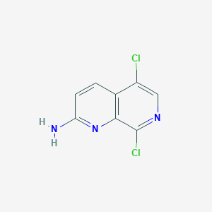 molecular formula C8H5Cl2N3 B3388557 5,8-Dichloro-1,7-naphthyridin-2-amine CAS No. 87992-40-3