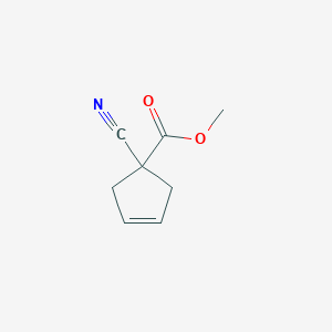 molecular formula C8H9NO2 B3388624 Methyl 1-cyanocyclopent-3-enecarboxylate CAS No. 88326-52-7