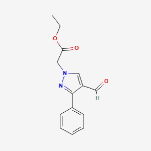 ethyl 2-(4-formyl-3-phenyl-1H-pyrazol-1-yl)acetate
