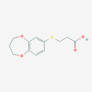 molecular formula C12H14O4S B3389324 3-(3,4-dihydro-2H-1,5-benzodioxepin-7-ylsulfanyl)propanoic acid CAS No. 926195-71-3