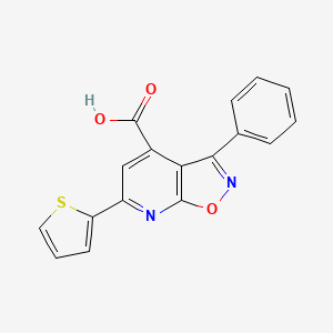 molecular formula C17H10N2O3S B3389743 3-Phenyl-6-(thiophen-2-yl)isoxazolo[5,4-b]pyridine-4-carboxylic acid CAS No. 937597-62-1