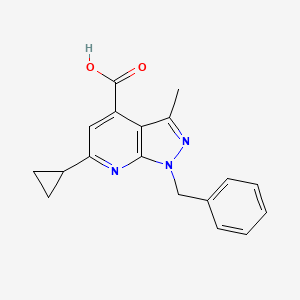 1-benzyl-6-cyclopropyl-3-methyl-1H-pyrazolo[3,4-b]pyridine-4-carboxylic acid