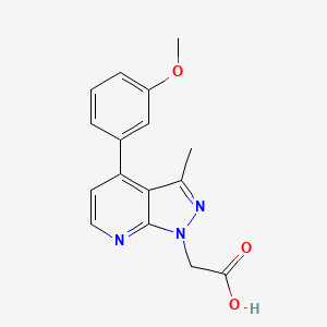 molecular formula C16H15N3O3 B3389748 2-(4-(3-Methoxyphenyl)-3-methyl-1H-pyrazolo[3,4-b]pyridin-1-yl)acetic acid CAS No. 937606-37-6