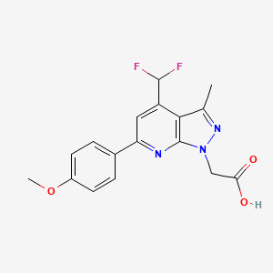 2-(4-(Difluoromethyl)-6-(4-methoxyphenyl)-3-methyl-1H-pyrazolo[3,4-b]pyridin-1-yl)acetic acid
