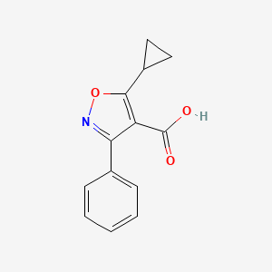 molecular formula C13H11NO3 B3389895 5-cyclopropyl-3-phenyl-1,2-oxazole-4-carboxylic acid CAS No. 943130-42-5