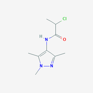 molecular formula C9H14ClN3O B3390281 2-Chloro-N-(trimethyl-1H-pyrazol-4-yl)propanamide CAS No. 956726-53-7