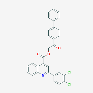 molecular formula C30H19Cl2NO3 B339034 2-BIPHENYL-4-YL-2-OXOETHYL 2-(3,4-DICHLOROPHENYL)QUINOLINE-4-CARBOXYLATE 