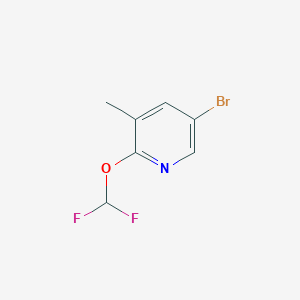 molecular formula C7H6BrF2NO B3390745 5-bromo-2-(difluoromethoxy)-3-methylpyridine CAS No. 1214337-94-6
