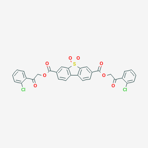 molecular formula C30H18Cl2O8S B339111 BIS[2-(2-CHLOROPHENYL)-2-OXOETHYL] 5,5-DIOXO-5H-5LAMBDA~6~-DIBENZO[B,D]THIOPHENE-3,7-DICARBOXYLATE 