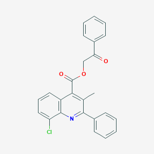 molecular formula C25H18ClNO3 B339144 2-Oxo-2-phenylethyl 8-chloro-3-methyl-2-phenylquinoline-4-carboxylate 