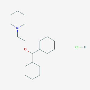 molecular formula C20H38ClNO B033916 Piperidine, 1-(2-(dicyclohexylmethoxy)ethyl)-, hydrochloride CAS No. 102376-35-2