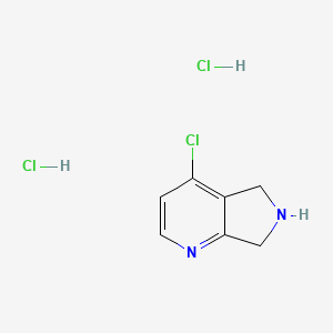 molecular formula C7H9Cl3N2 B3391810 4-chloro-6,7-dihydro-5H-pyrrolo[3,4-b]pyridine;dihydrochloride CAS No. 2241128-01-6