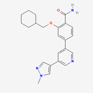2-(Cyclohexylmethoxy)-4-(5-(1-methyl-1H-pyrazol-4-yl)pyridin-3-yl)benzamide