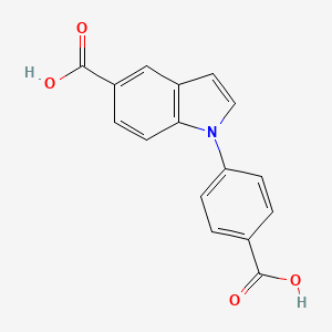 1-(4-Carboxyphenyl)-1H-indole-5-carboxylic acid