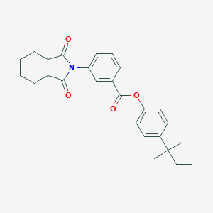 molecular formula C26H27NO4 B339211 4-tert-pentylphenyl 3-(1,3-dioxo-1,3,3a,4,7,7a-hexahydro-2H-isoindol-2-yl)benzoate 