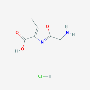 2-(Aminomethyl)-5-methyl-1,3-oxazole-4-carboxylic acid hydrochloride (1:1)