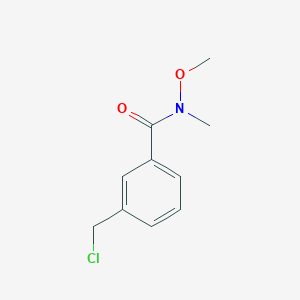 molecular formula C10H12ClNO2 B3392217 3-(chloromethyl)-N-methoxy-N-methylbenzamide CAS No. 881210-56-6