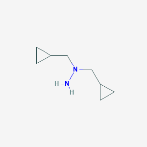 molecular formula C8H16N2 B3392224 1,1-Bis(cyclopropylmethyl)hydrazine CAS No. 88302-38-9