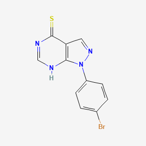 molecular formula C11H7BrN4S B3392246 1-(4-bromophenyl)-1H-pyrazolo[3,4-d]pyrimidine-4-thiol CAS No. 893725-41-2