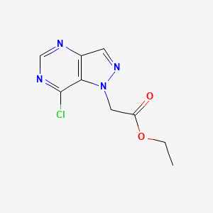 molecular formula C9H9ClN4O2 B3392267 Ethyl (7-chloro-1H-pyrazolo[4,3-d]pyrimidin-1-yl)acetate CAS No. 923283-31-2