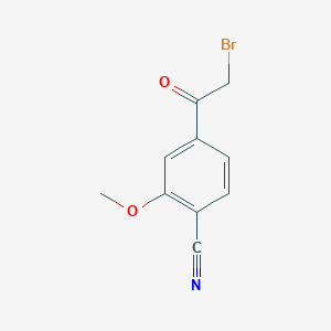 molecular formula C10H8BrNO2 B3392304 4-(2-bromoacetyl)-2-methoxybenzonitrile CAS No. 945612-61-3