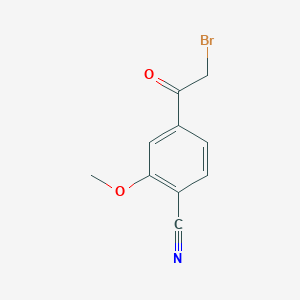 molecular formula C10H8BrNO2 B3392304 Benzonitrile, 4-(2-bromoacetyl)-2-methoxy- CAS No. 945612-61-3