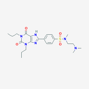 molecular formula C22H32N6O4S B033931 N-(2-(Dimethylamino)ethyl)-4-(2,6-dioxo-1,3-dipropyl-2,3,6,9-tetrahydro-1H-purin-8-yl)-N-methylbenzenesulfonamide CAS No. 107478-35-3