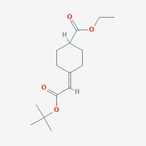molecular formula C15H24O4 B3393273 Ethyl 4-(2-tert-butoxy-2-oxoethylidene)cyclohexanecarboxylate CAS No. 218779-74-9