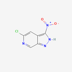 molecular formula C6H3ClN4O2 B3393404 5-chloro-3-nitro-1H-pyrazolo[3,4-c]pyridine CAS No. 245325-31-9