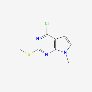 molecular formula C8H8ClN3S B3393466 4-Chloro-7-methyl-2-(methylsulfanyl)-7h-pyrrolo[2,3-d]pyrimidine CAS No. 29877-77-8