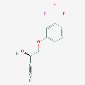 molecular formula C11H9F3O2 B3393499 (2R)-1-[3-(Trifluoromethyl)phenoxy]-3-butyn-2-ol CAS No. 301834-96-8
