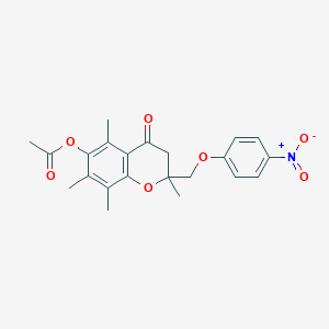2,5,7,8-Tetramethyl-2-(4-nitrophenoxymethyl)-4-oxochroman-6-YL acetate