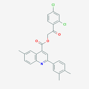 molecular formula C27H21Cl2NO3 B339414 2-(2,4-Dichlorophenyl)-2-oxoethyl 2-(3,4-dimethylphenyl)-6-methylquinoline-4-carboxylate 