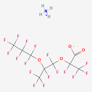 molecular formula C9H4F17NO4 B3394420 Propanoic acid, 2,3,3,3-tetrafluoro-2-(1,1,2,3,3,3-hexafluoro-2-(heptafluoropropoxy)propoxy)-, ammonium salt CAS No. 13043-05-5
