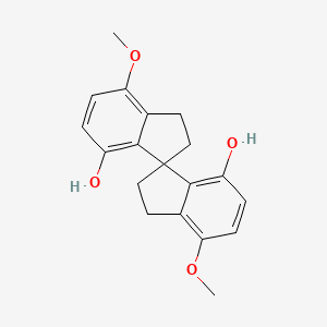 molecular formula C19H20O4 B3394680 (S)-4,4'-Dimethoxy-2,2',3,3'-tetrahydro-1,1'-spirobi[indene]-7,7'-diol CAS No. 636601-30-4