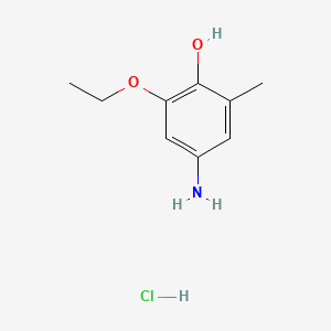 molecular formula C9H14ClNO2 B3394706 4-Amino-6-ethoxy-o-cresol hydrochloride CAS No. 68833-95-4