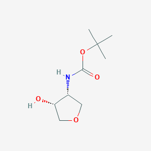 molecular formula C9H17NO4 B3394965 tert-Butyl ((3R,4R)-rel-4-hydroxytetrahydrofuran-3-yl)carbamate CAS No. 1160187-62-1