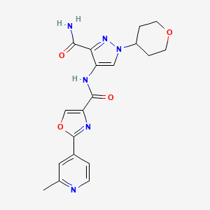 4-(2-(2-methylpyridin-4-yl)oxazole-4-carboxamido)-1-(tetrahydro-2H-pyran-4-yl)-1H-pyrazole-3-carboxamide