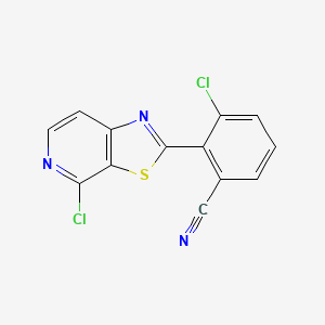 B3395056 3-Chloro-2-(4-chlorothiazolo[5,4-c]pyridin-2-yl)benzonitrile CAS No. 1365992-73-9