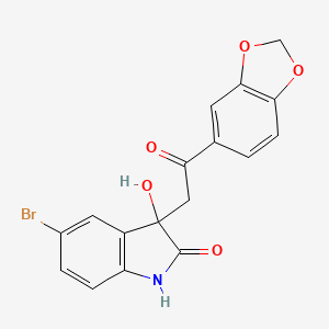 3-[2-(1,3-benzodioxol-5-yl)-2-oxoethyl]-5-bromo-3-hydroxy-1,3-dihydro-2H-indol-2-one