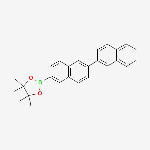 molecular formula C26H25BO2 B3395491 2-([2,2'-Binaphthalen]-6-yl)-4,4,5,5-tetramethyl-1,3,2-dioxaborolane CAS No. 647836-56-4