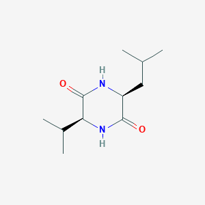 molecular formula C11H20N2O2 B3395820 (3S,6S)-3-(2-Methylpropyl)-6-(propan-2-yl)piperazine-2,5-dione CAS No. 15136-24-0