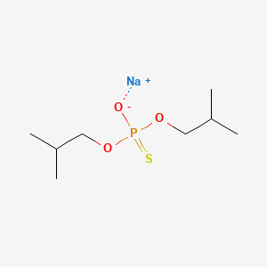 molecular formula C8H18NaO3PS B3395897 Phosphorothioic acid, O,O-bis(2-methylpropyl) ester, sodium salt CAS No. 53378-52-2