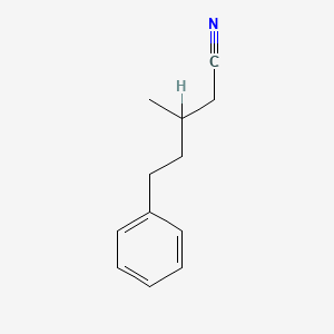 molecular formula C12H15N B3395908 3-Methyl-5-phenylpentanenitrile CAS No. 54089-83-7