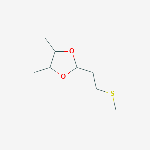 molecular formula C8H16O2S B3395937 4,5-Dimethyl-2-[2-(methylsulfanyl)ethyl]-1,3-dioxolane CAS No. 59007-93-1