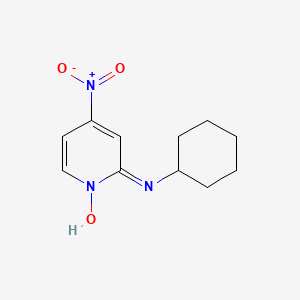 B3395980 (2E)-2-(Cyclohexylimino)-4-nitropyridin-1(2H)-ol CAS No. 75291-50-8