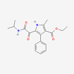 molecular formula C19H22N2O4 B3396038 ethyl 5-(2-(isopropylamino)-2-oxoacetyl)-2-methyl-4-phenyl-1H-pyrrole-3-carboxylate CAS No. 1001763-62-7